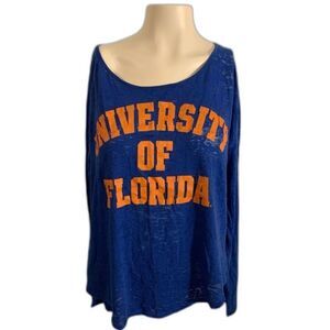 Victoria's Secret Pink University of Florida Long Sleeve Shirt Top Blue Medium